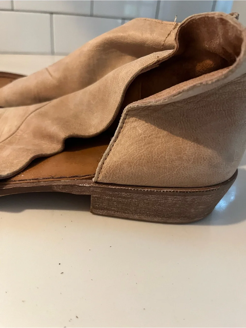 Free People Beige Open-Toe Leather Sandals